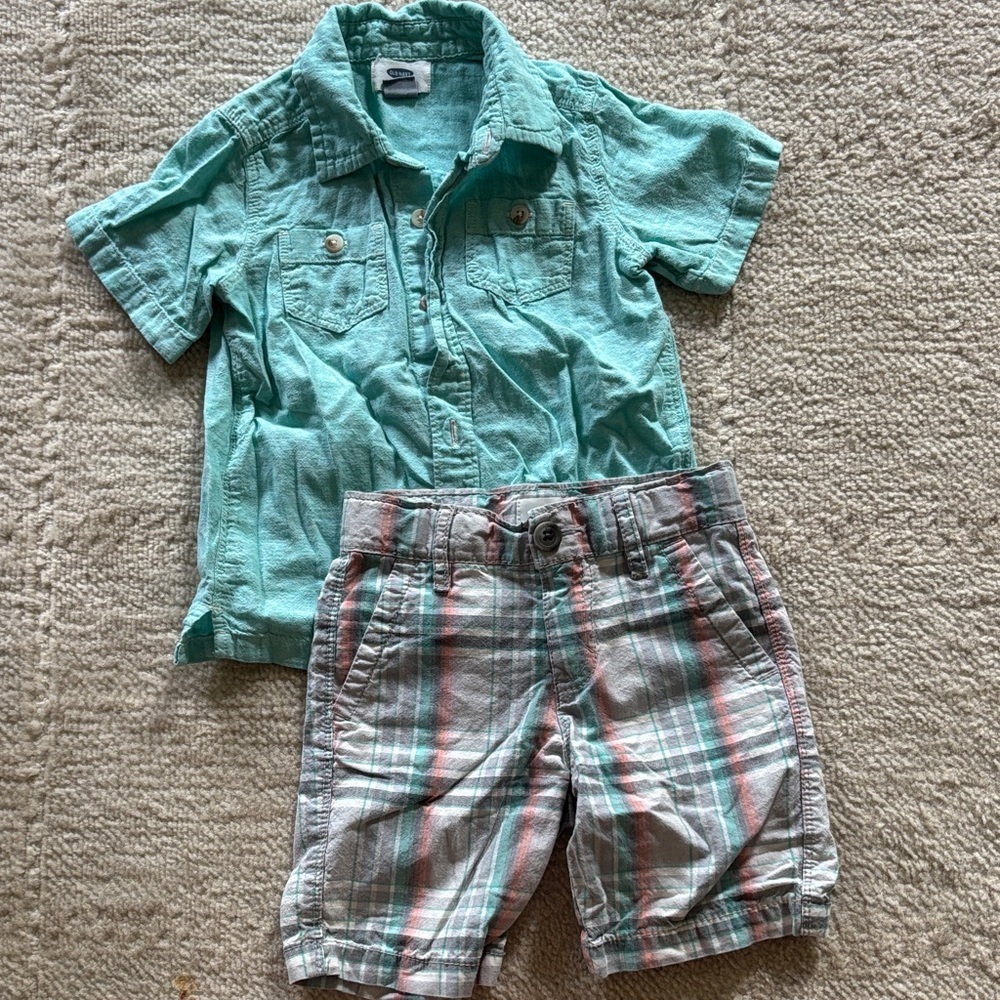 Old Navy Teal Button Down Shirt for Kids